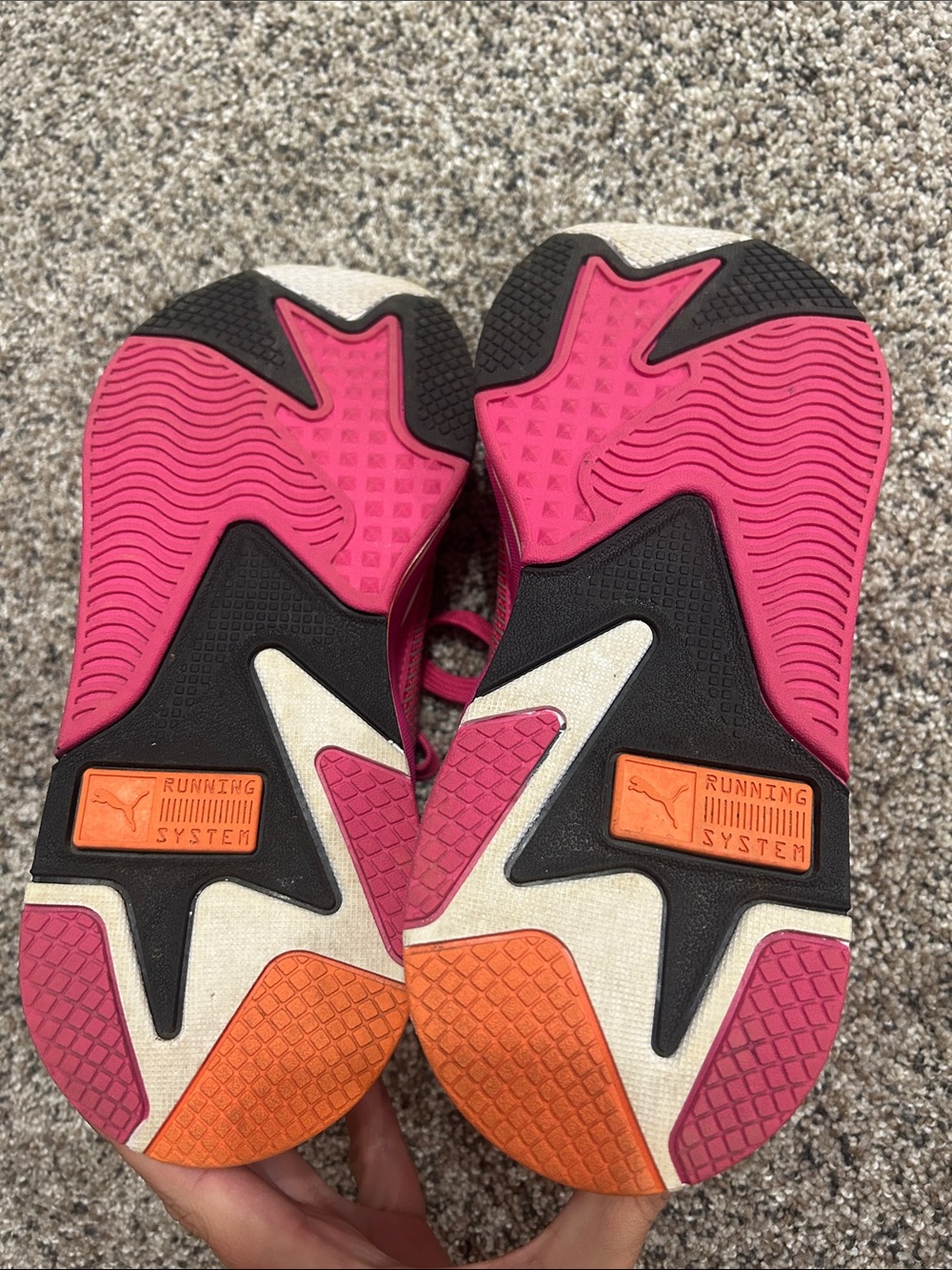 Puma Pink and Orange Chunky Runner Sneakers - Picture 4 of 8
